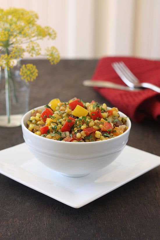 Toasted Cous Cous Salad with Dried Figs and Apricots