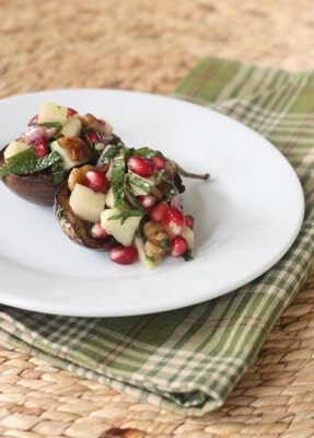 Eggplant with Pomegranate, Walnuts and Mintbc