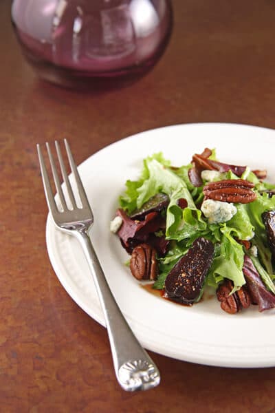 Greens with Pomegranate Braised Figsbc