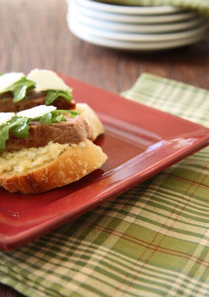 Post image for Appetizers Part Three – Artichoke, Roast Beef and Parmesan Bruschetta