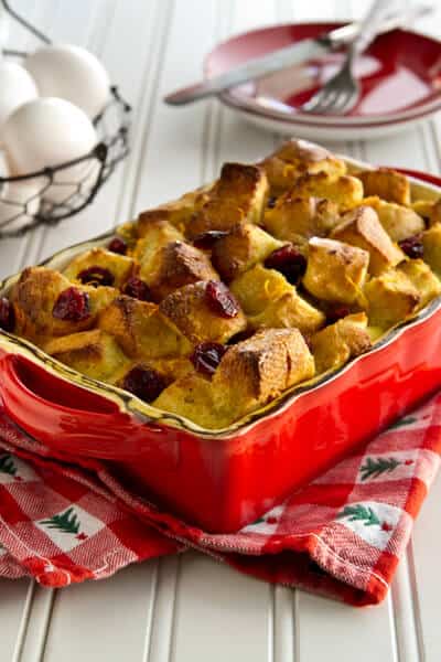 Post image for Eggnog Strata with Tangerine and Cranberry