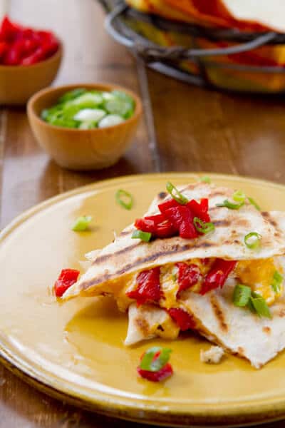 A Vegetarian Quesadillas on a plate. 