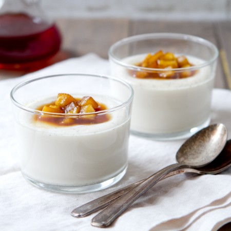 Cinnamon Spiced Panna Cotta with Apple Cider Compote