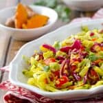 spiced indian coleslaw with fresh turmeric, lime, coconut and chilis