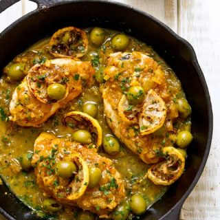 One-Pan-Moroccan lemon olive chicken recipe