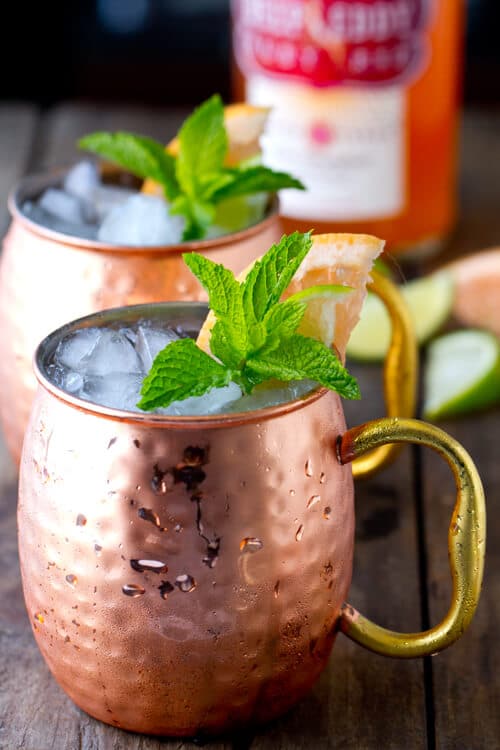 Sweet, tart and spicy this Ruby Red Moscow Mule is the perfect summer refresher!