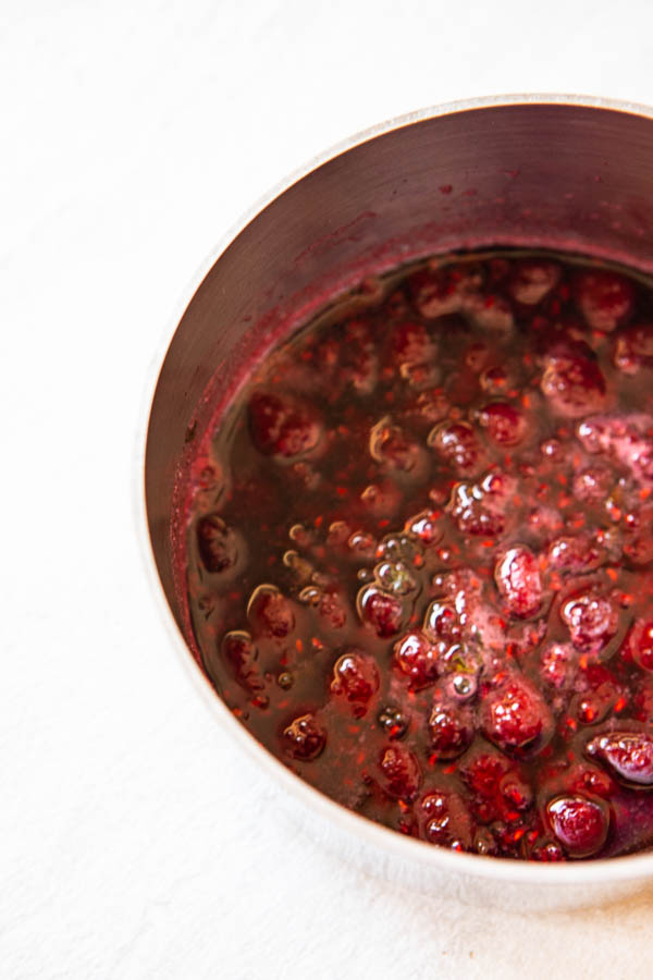 raspberry mint syrup for vodka and club soda cocktail.