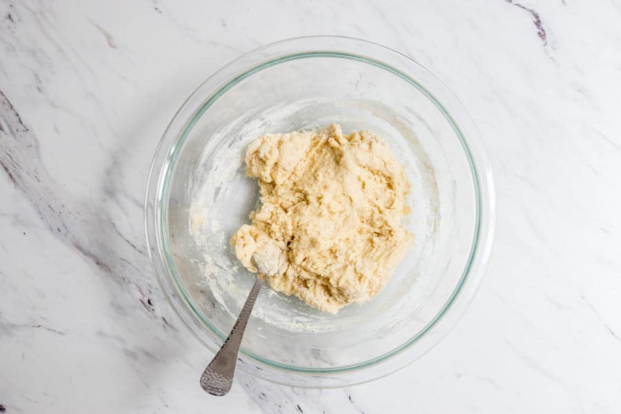 Tarte-flambee-dough. Dough for the tarte flambee in a bowl.