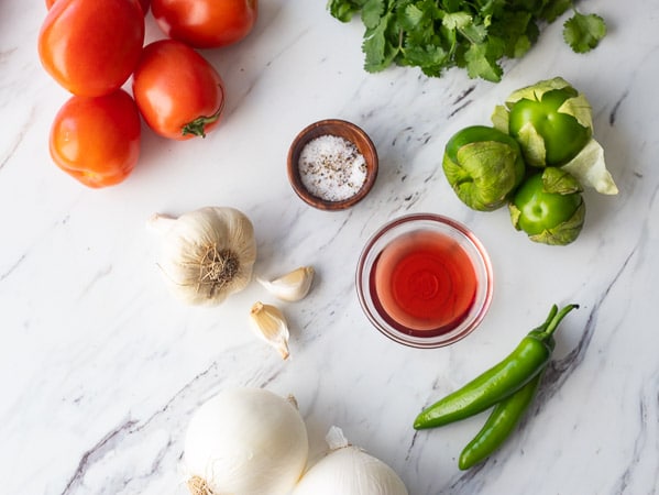 Ingredients needed to make this Easy Gazpacho Recipe. 
