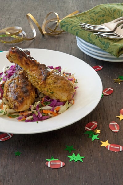 Tandoori chicken with mango slaw