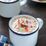 Vegetable and White Bean Chowder - all the flavors you love of a traditional clam chowder but made vegetarian friendly!!