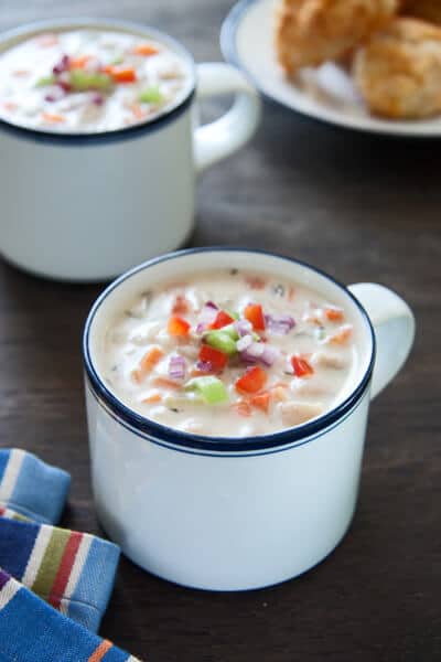 Vegetable and White Bean Chowder - all the flavors you love of a traditional clam chowder but made vegetarian friendly!!