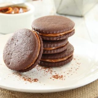 Sweet, earthy and a little spicy, these Chocolate, Chili and Dulce de Leche cookies are a flavor explosion and a creative riff on alfajores.