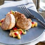 Simple and easy, this pork with apples and parsnips is flavored with a ginger and honey pan sauce. A one dish dinner that's ready in under 30 minutes.