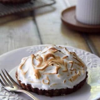 Brownie Tart with Whiskey Meringue