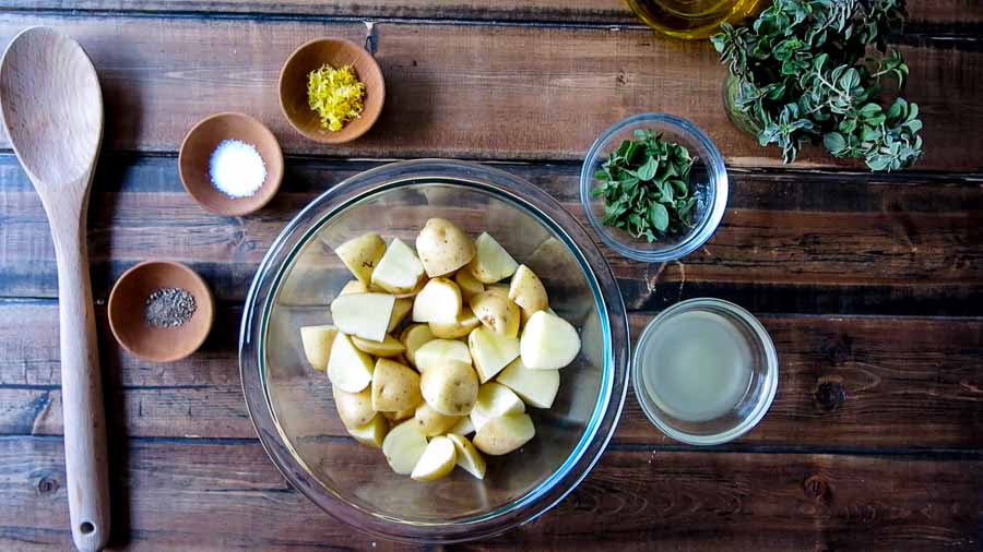 ingredients for greek lemon potatoes 