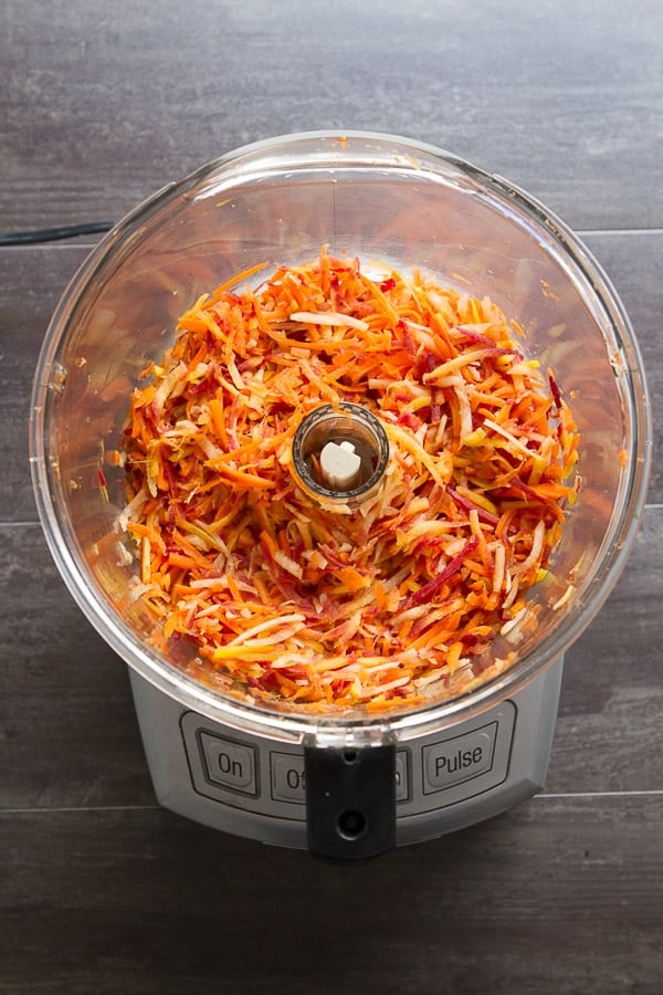 moroccan-carrot-salad food processor with shredded carrots for Carrot Salad with Moroccan Spices