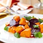 Roasted Sweet Potato and Beet Salad with Siracha Dressing