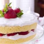 This easy vanilla scented Sponge cake with Lemoncello Cream and Strawberries is the perfect make ahead recipe - the secret is in the "cream".