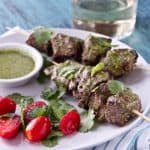 mint, coriander and honey lamb kebabs