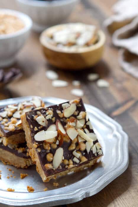 One bowl almond toffee bars