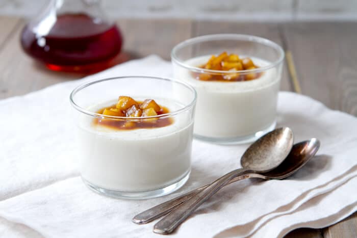 Cinnamon Spiced Panna Cotta with Apple Cider Compote