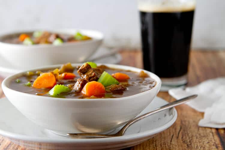 Rich and satisfying, this St. Patrick's Beef and Guinness Stew is a wonderful make ahead one dish dinner for St. Patrick's day or any other day.