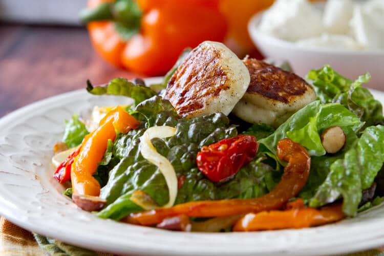 seared Panela Salad with Sherry Vinaigrette