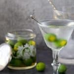 GIve the classic martini an update- this Mediterranean martini features a twist on the classic garnish with a burst of citrus flavor.