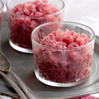This Moscato Grape Granita is flavored with Dubonnet for an adult version of a slushie!