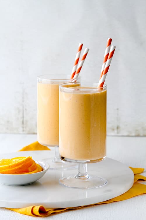 Loaded with vitamin A, calcium and protein, this creamy sweet potato and orange smoothie is just the thing to power your afternoon.