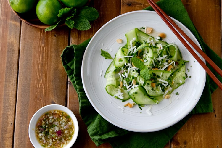 Made with an addictive Thai inspired relish, this easy and versatile Thai Cucumber salad is salty, sweet, spicy and a little sour. 