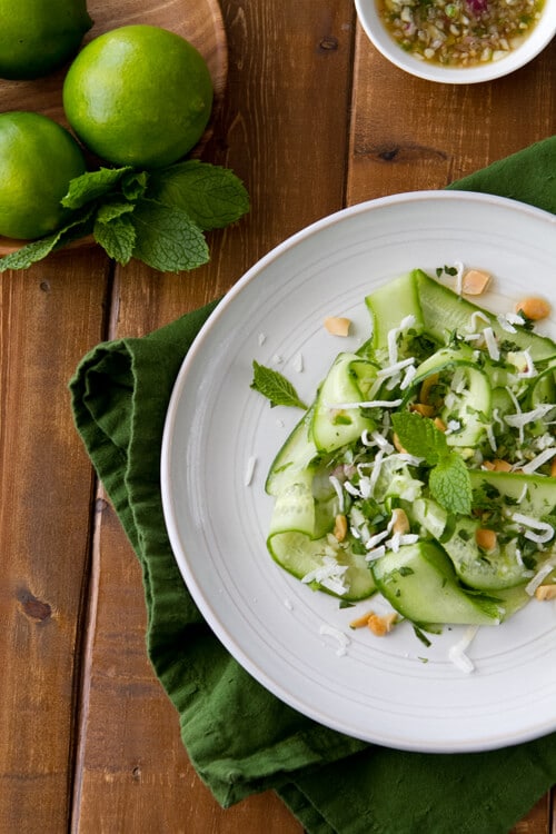 Made with an addictive Thai inspired relish, this easy and versatile Thai Cucumber salad is salty, sweet, spicy and a little sour. 