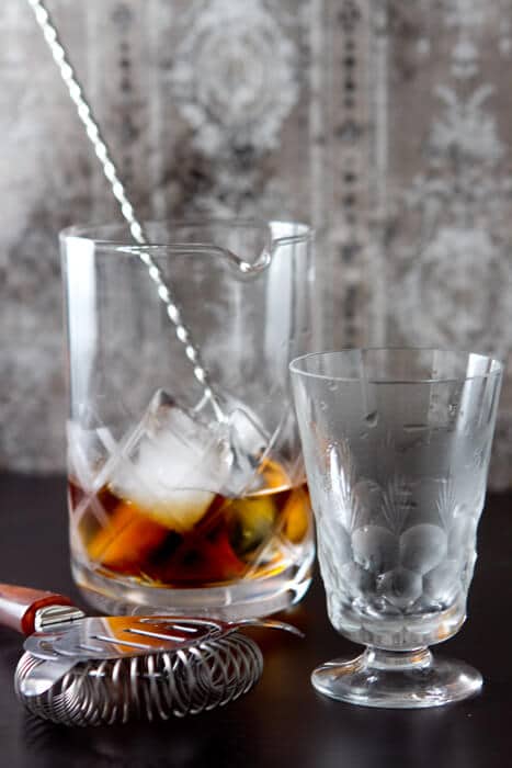 The Adonis Cocktail is a classic and easy cocktail with only 3 ingredients. Nutty sherry and sweet vermouth combine in this stirred low alcohol drink.