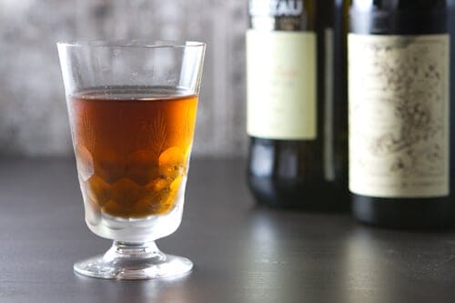 The Adonis Cocktail is a classic and easy cocktail with only 3 ingredients. Nutty sherry and sweet vermouth combine in this stirred low alcohol drink. 