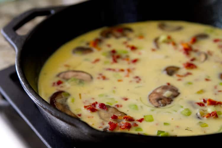 sauteed mushrooms, leeks and sun dried tomatoes