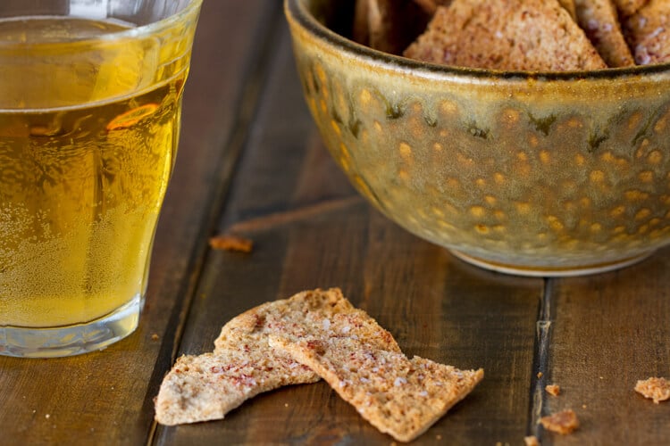 spice roasted pita chips to go with the creamy, sweet and Spicy carrot dip