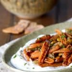 vegetarian creamy, sweet an spicy carrot dip appetizer recipe