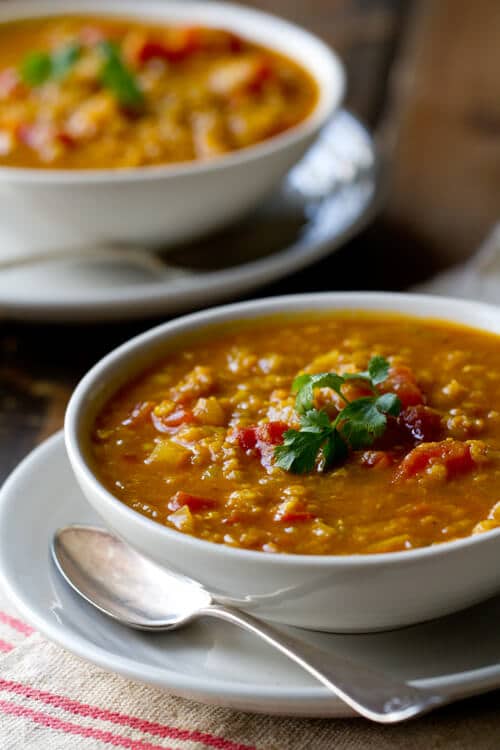 indian spiced red lentil soup