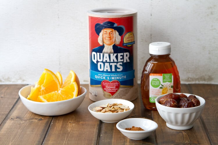 Ingredients for Orange and Date Oatmeal