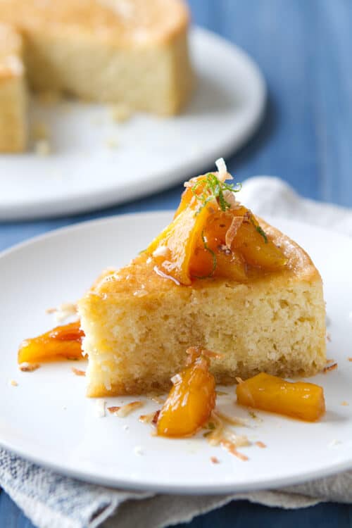 Fresh coconut and pineapple are the secret to this one pan Coconut Cake with Caramelized Pineapple, Rum and Lime Syrup