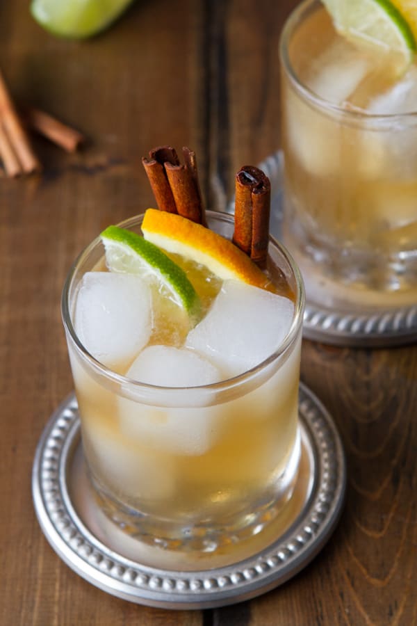 single glass of citrus and spice kentucky mule- a bourbon cocktail recipe. 