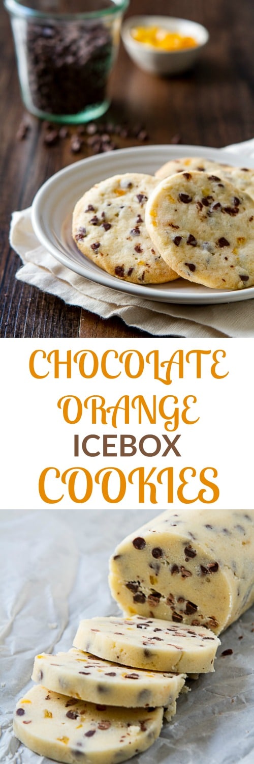 Learn how to get perfectly round cookies with this recipe for slice and bake Chocolate and Orange Icebox cookies. #cookies #holidaycookies #sliceandbake