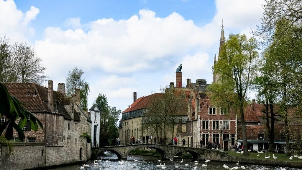 One of the canals in Bruges, Belgium