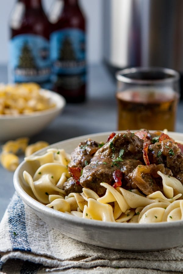 Bowl of Slow Cooker Beer and Beef Stew