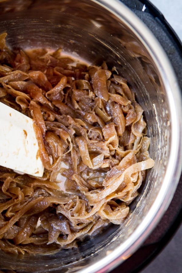 caramelized onions in the slow cooker.