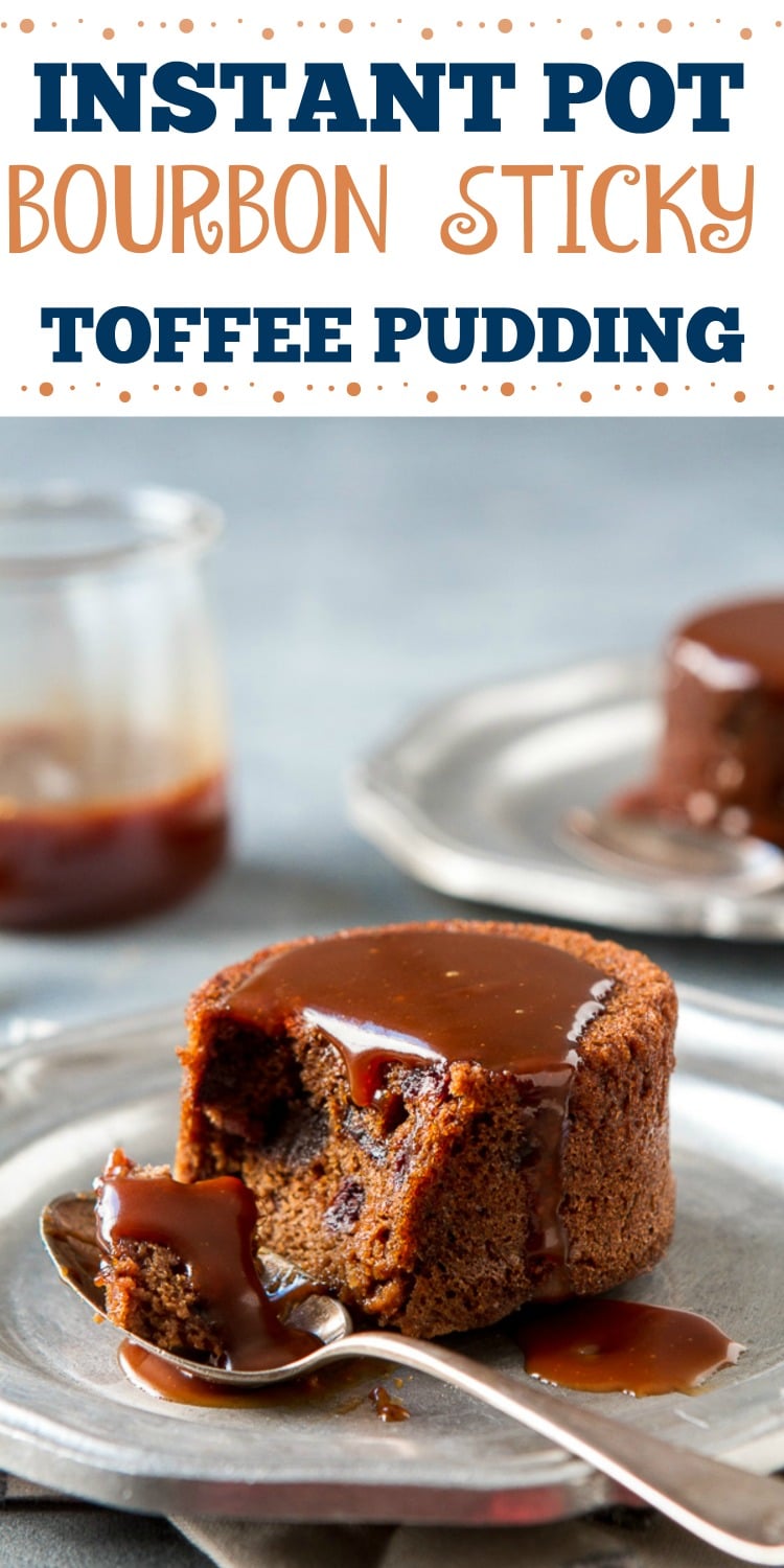 Warm, moist and caramel sweet, and “yes” a bit sticky, this Instant Pot Bourbon Sticky Toffee Pudding checks all the boxes for true comfort food that can pass as a