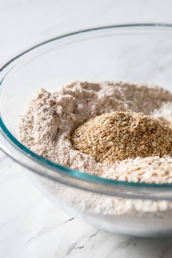 bowl of flours used in irish brown bread