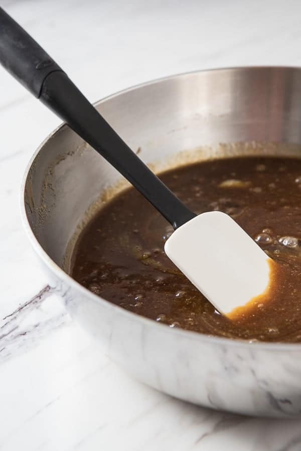 pan with mexican chocolate blonde brownie batter