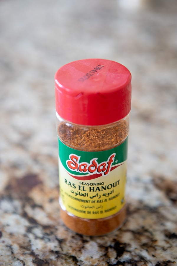 jar of Ras el hanout seasoing